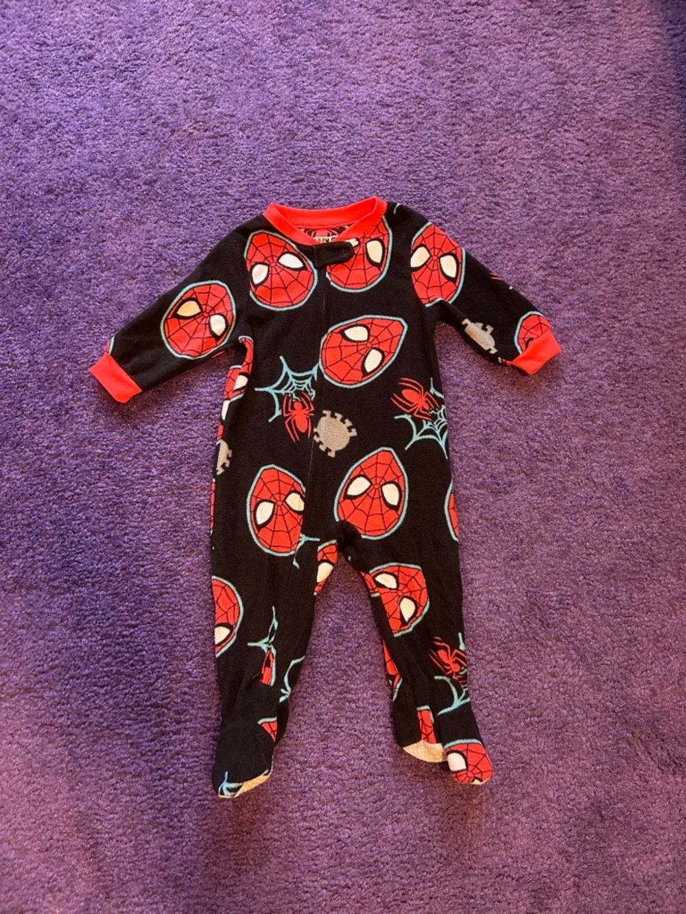Marvel Spiderman baby footed pajama -Size 12 months